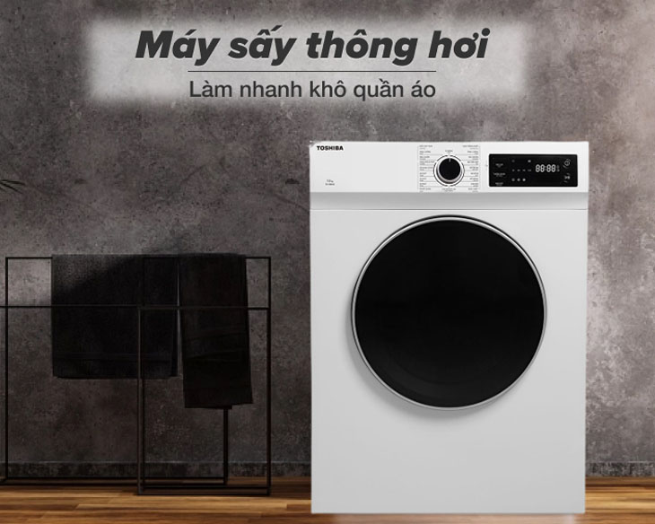 Máy sấy thông hơi Toshiba 7 kg TD-H80SEV(WK)